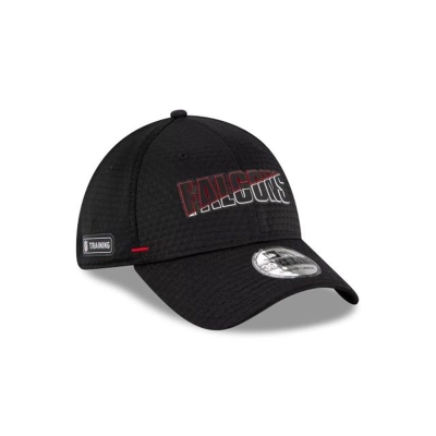 Black Atlanta Falcons Hat - New Era NFL Official Summer Sideline 39THIRTY Stretch Fit Caps USA8716052